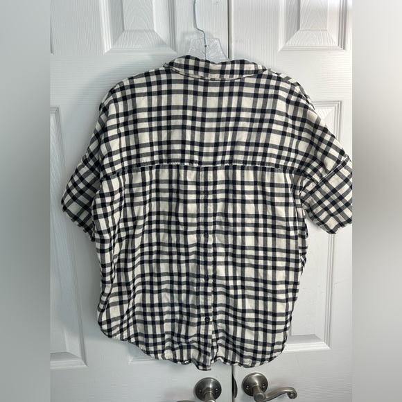 Madewell Courier Button Back Blouse Double Faced Plaid Womens Small - Picture 6 of 7